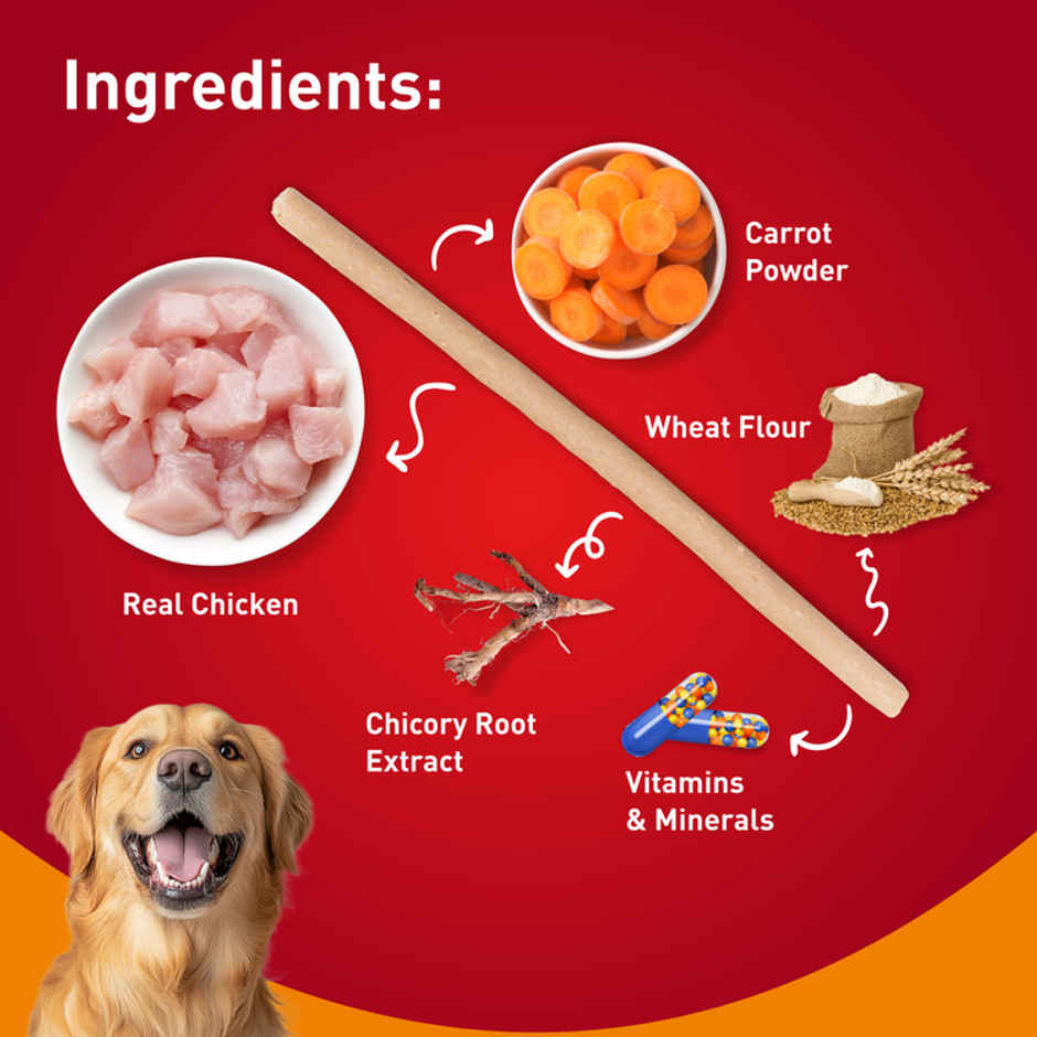 Drools Chicken Carrot Flavor Dog Treats Sticks