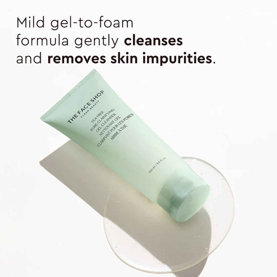 The Face Shop Tea Tree Pore Clarifying Gel Cleanser with Salicylic Acid++, AHA, PHA