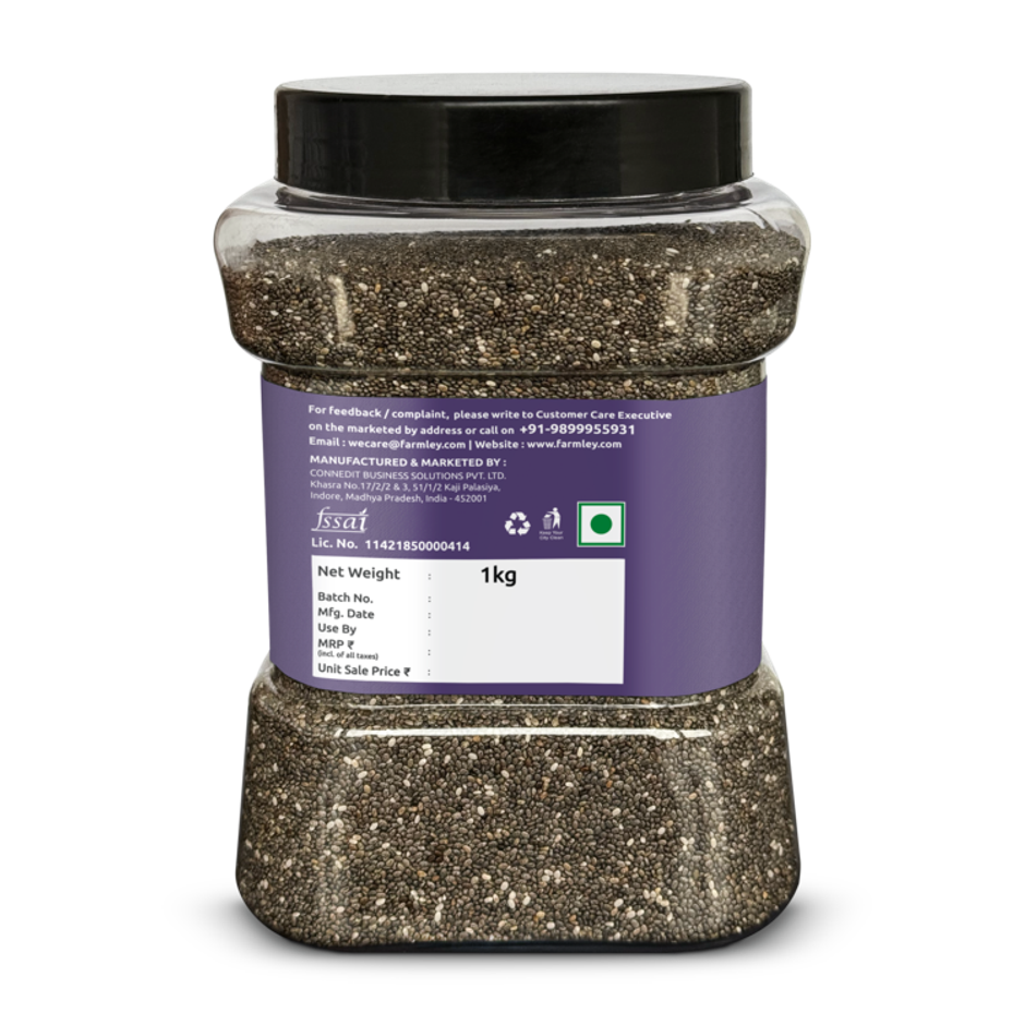 Farmley Premium Natural Chia Seeds Jar Rich In Protein & Fiber