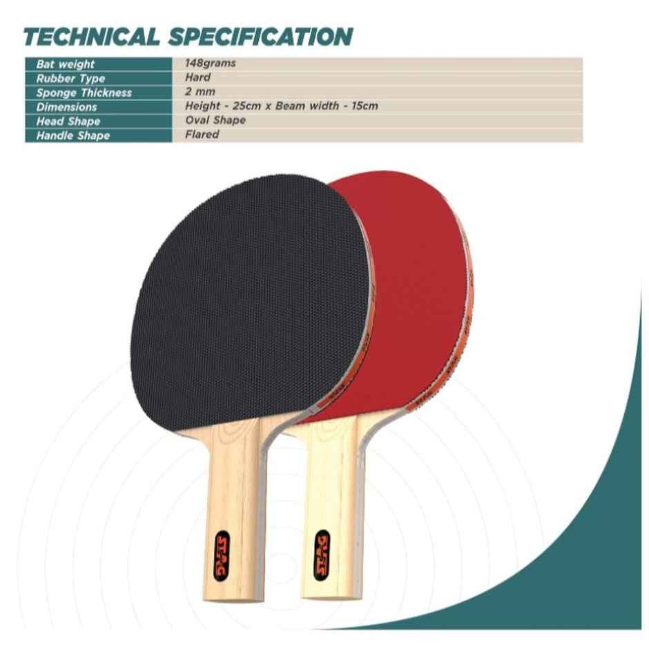 Stag 1 Star Table Tennis Playset (2 Racquets & 3 Balls) - Assorted