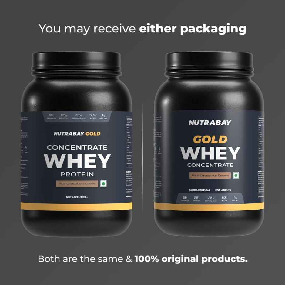 Nutrabay Gold Concentrate Whey Protein Rich Chocolate Creme Combo