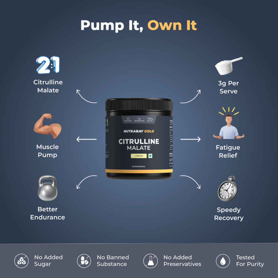 Nutrabay Gold Citrulline Malate Lemon