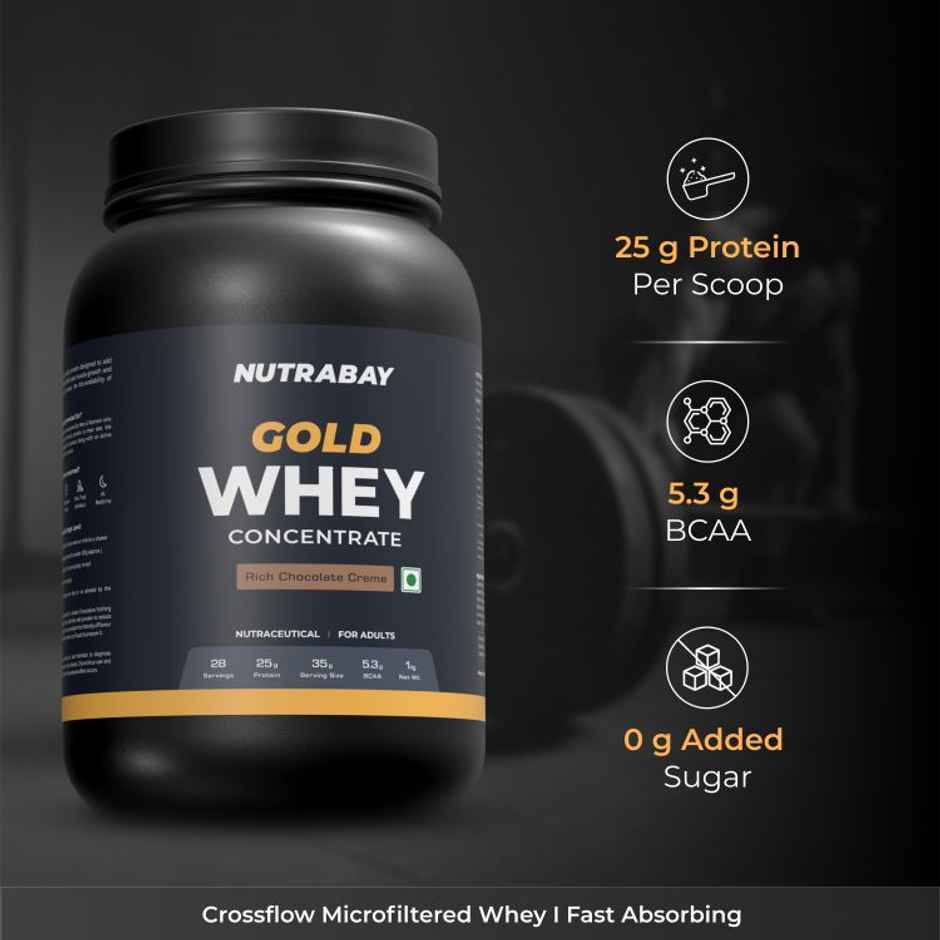 Nutrabay Gold Concentrate Whey Protein Rich Chocolate Creme Combo