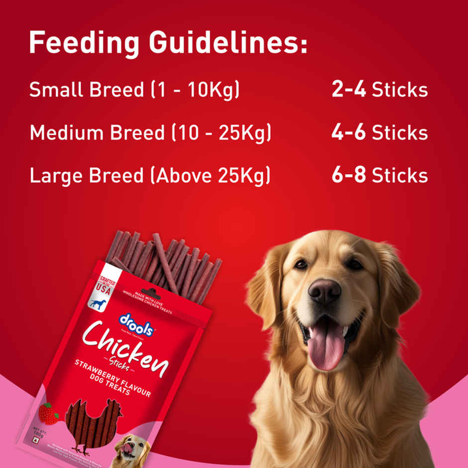 Drools Chicken Strawberry Flavor Dog Treats Sticks
