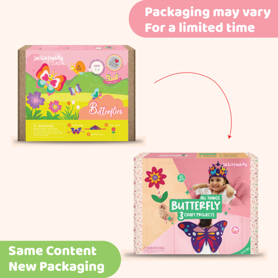 Jackinthebox Butterflies 3-in-1 Art & Craft Kit