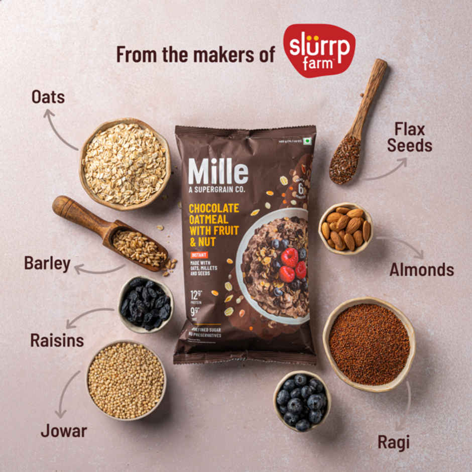 Mille Instant Chocolate Oats with millets | almonds and flax seeds