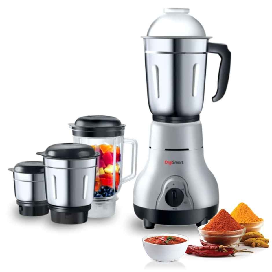 Digismart Kitchen Mate 750 Watt Mixer Grinder With 4 Jars Comes - Grey & Black