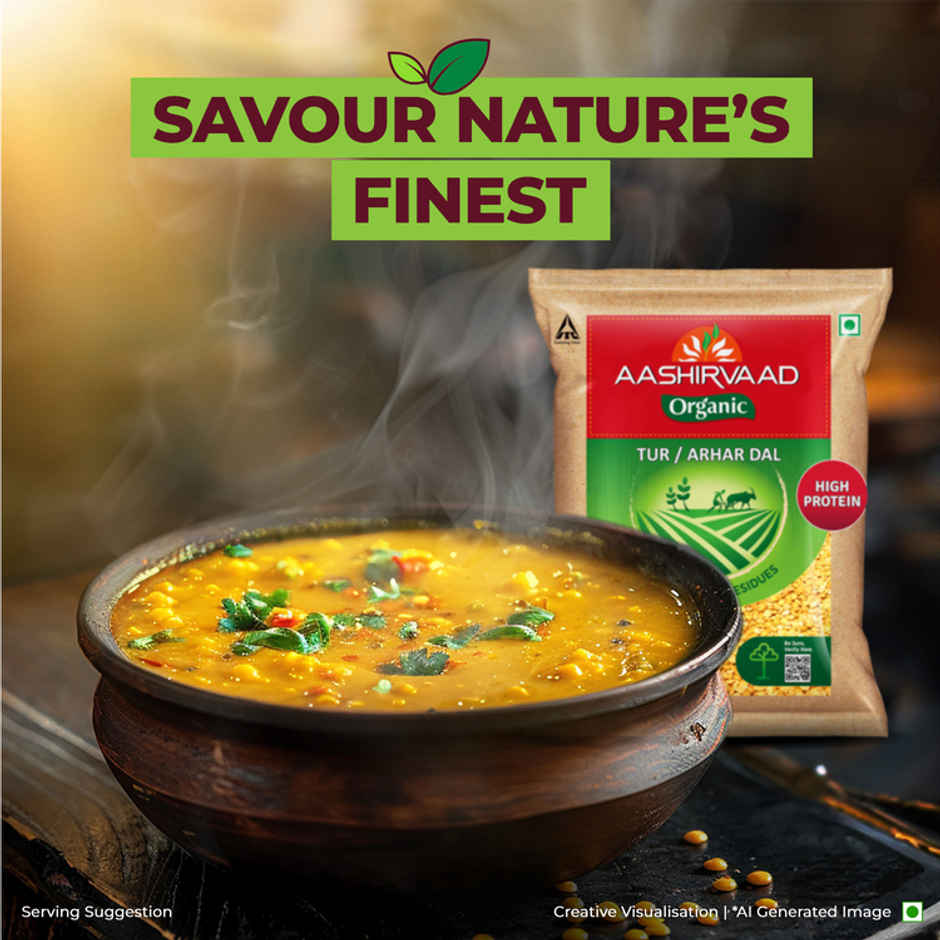 Aashirvaad Organic Arhar/Tur Dal | 100% Organic Arhar/Tur Dal Rich in Protein