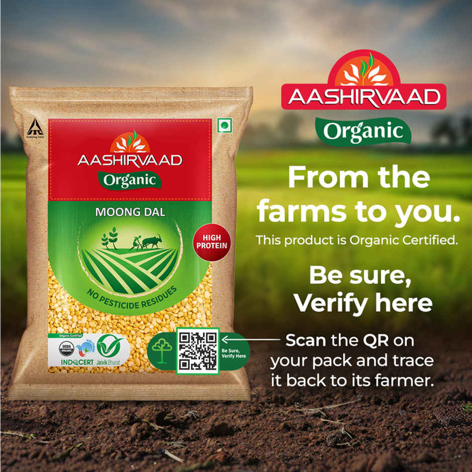 Aashirvaad Organic Moong Dal | Split | Dhuli | Rich In Protein