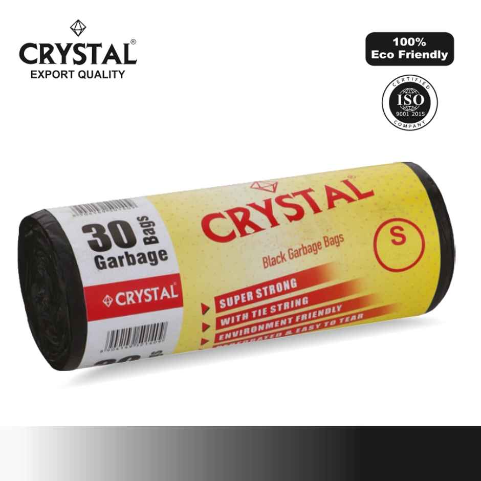 Crystal Small Black Garbage Bag Roll 17X19 Combo of 3