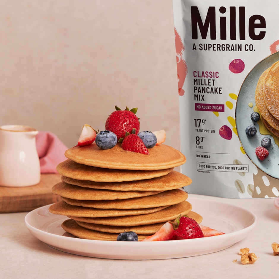 Mille Classic Pancake mix | Zero Sugar | No atta | No maida, Gluten free | 17g Protein | 8g Fibre