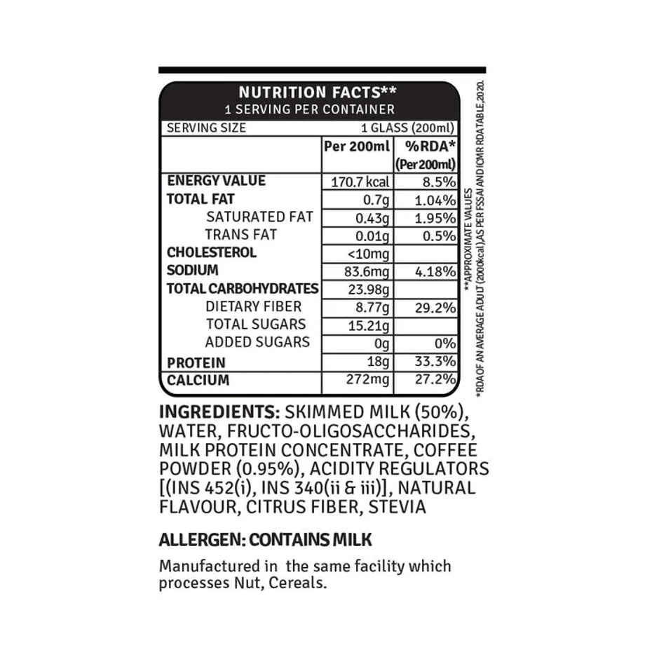 Raw Pressery 18g Protein Coffee Milkshake