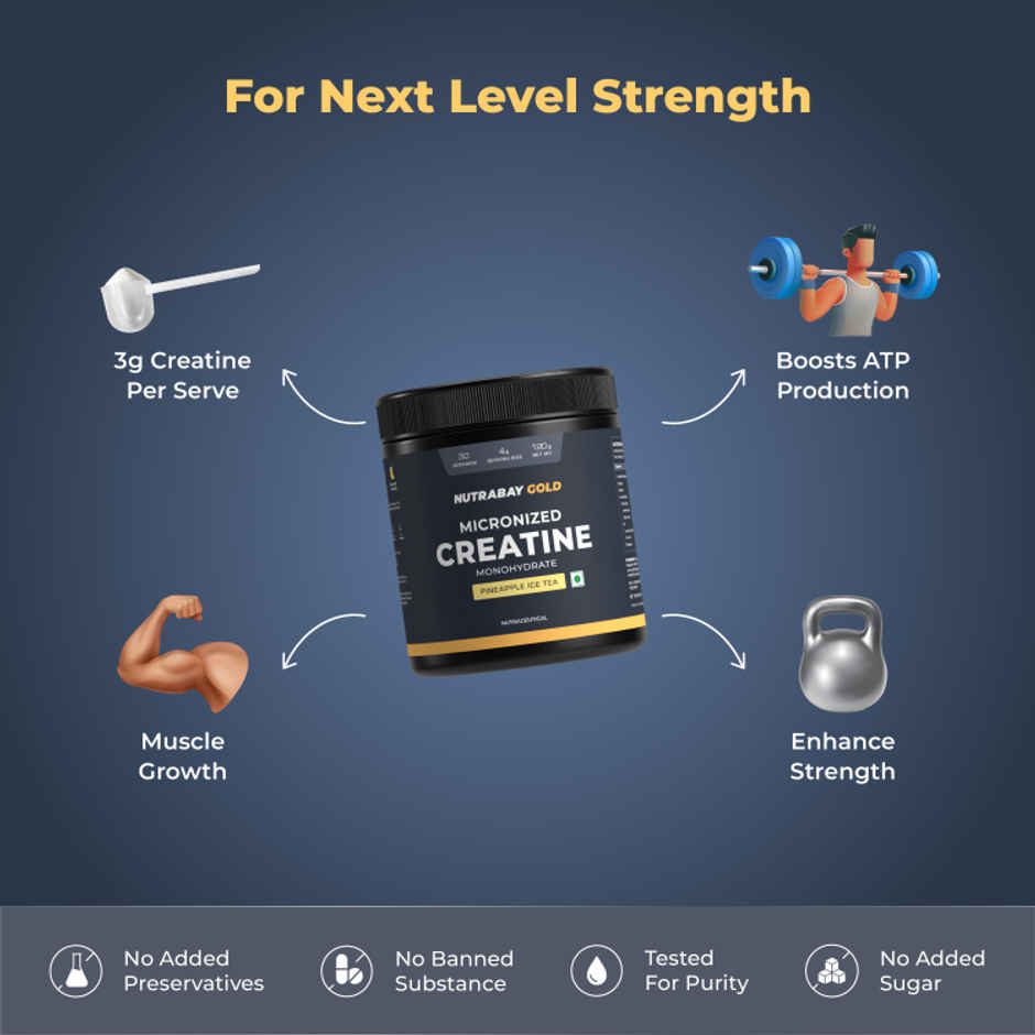 Nutrabay Gold Micronized Creatine Pineapple Ice Tea