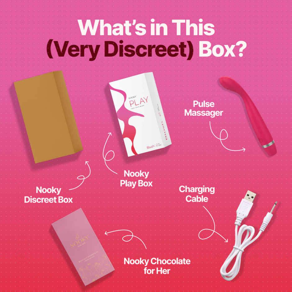 Nooky Blush 2 in 1 Play Kit Pulse Women Massager and Intimacy Chocolate for Her