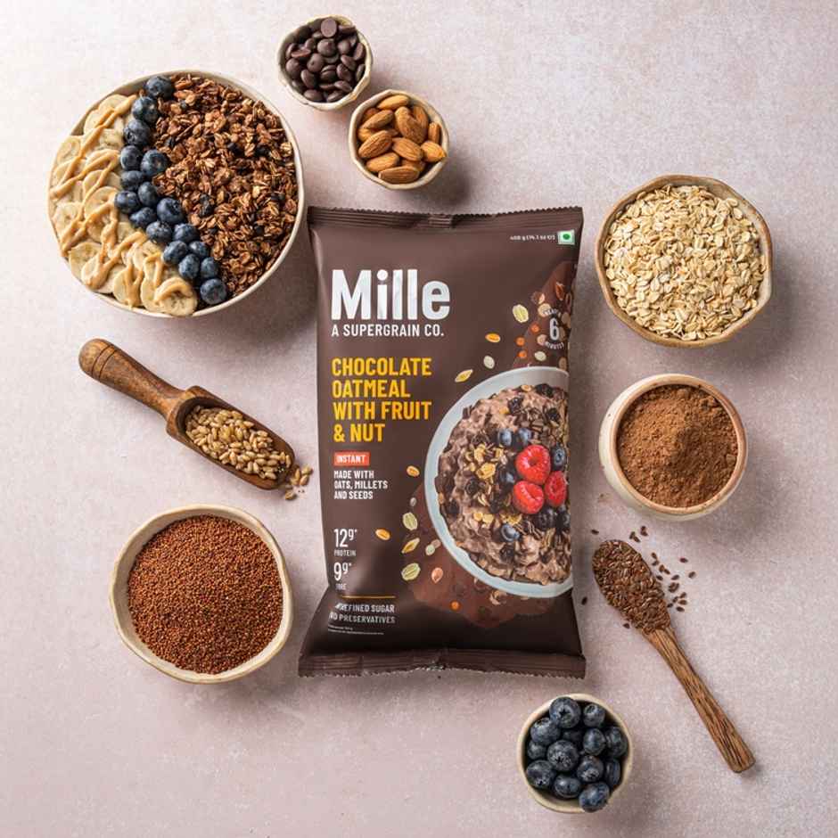 Mille Instant Chocolate Oats with millets | almonds and flax seeds