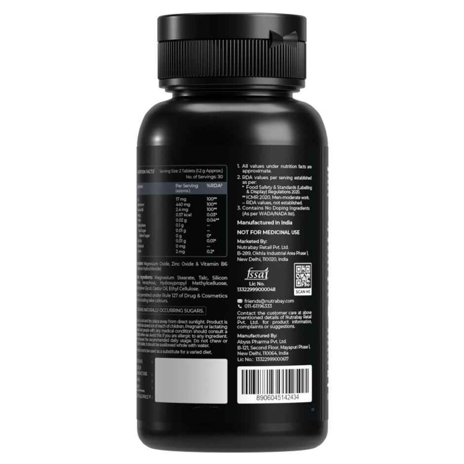 Nutrabay Pro Zinc Magnesium B6 60Tablets