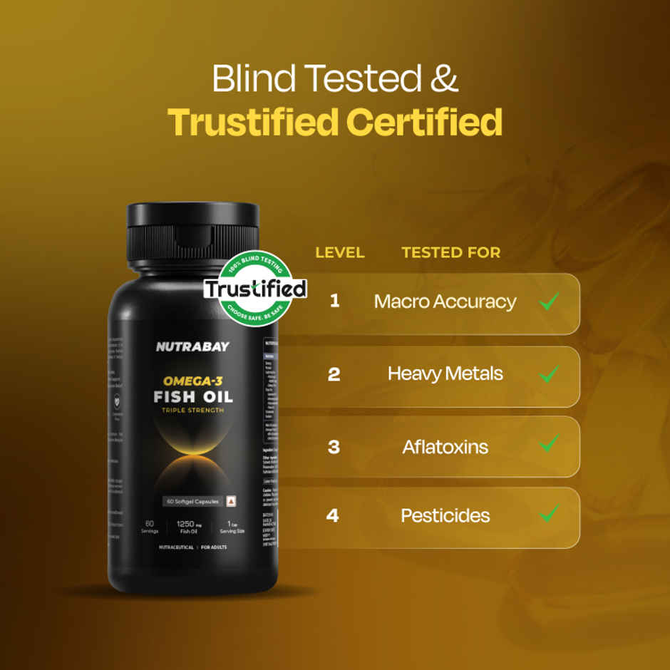 Nutrabay Pro Omega 3 Fish Oil Triple Strength 1000Mg 60Capsules - Buy ...