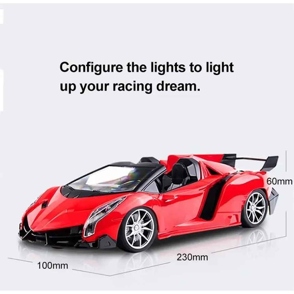 Fablue Sports Remote Control Car For Kids | Red Color | Open Top Sports Car Toy For Kids