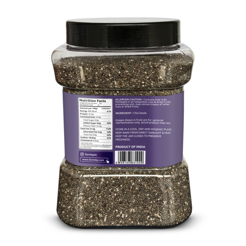 Farmley Premium Natural Chia Seeds Jar Rich In Protein & Fiber