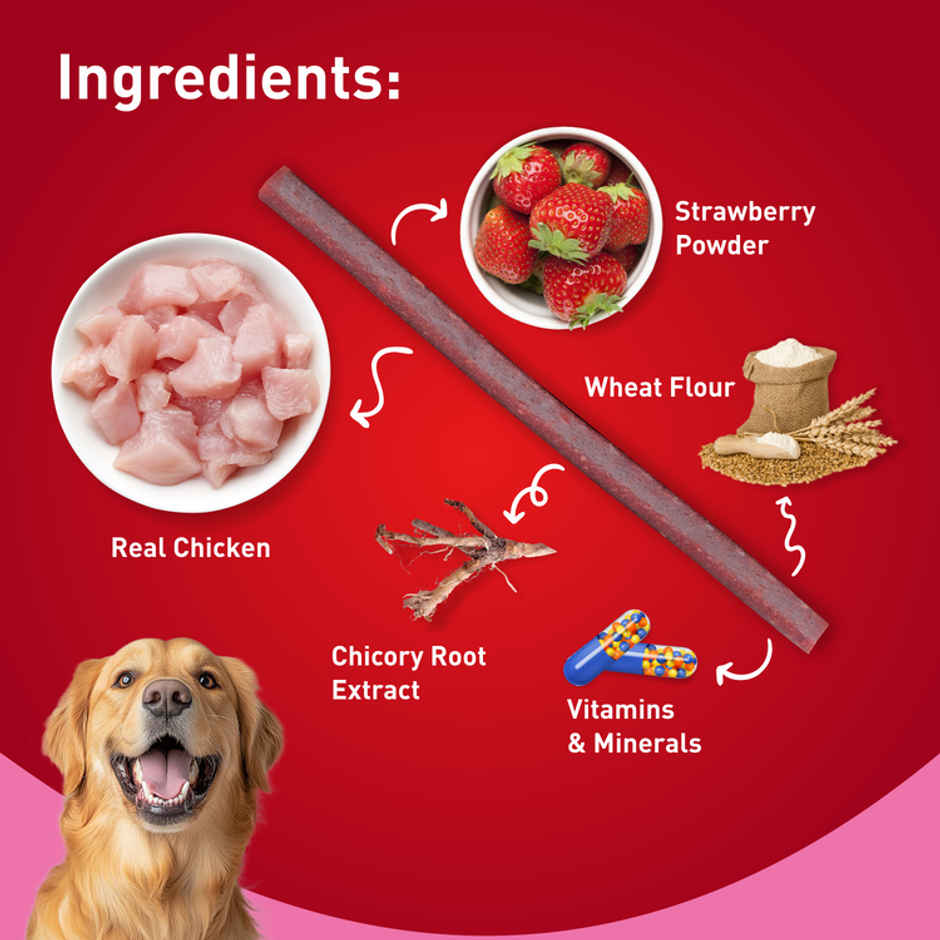Drools Chicken Strawberry Flavor Dog Treats Sticks