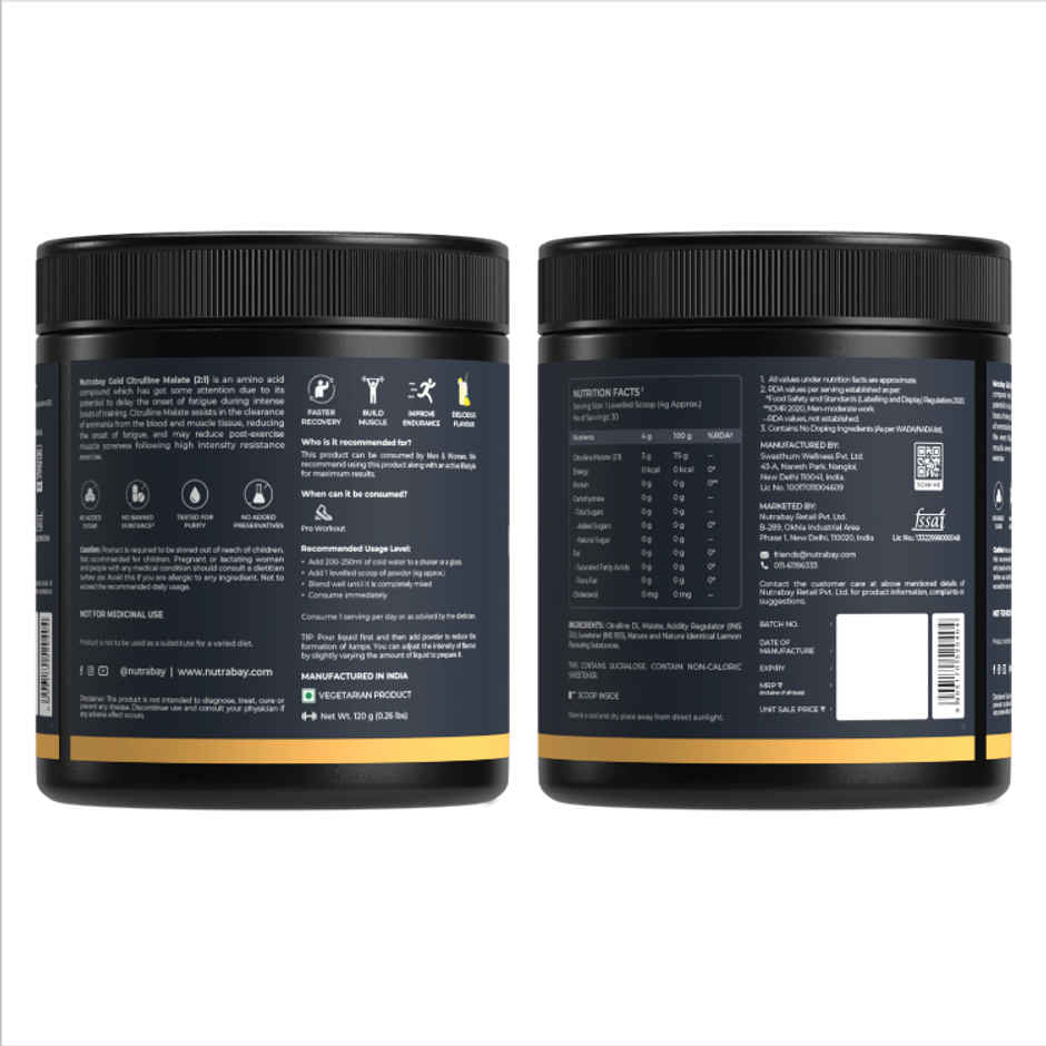 Nutrabay Gold Citrulline Malate Lemon