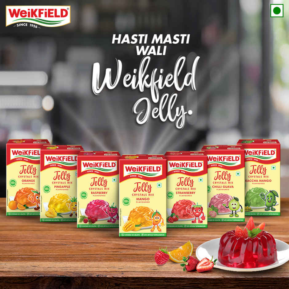 Weikfield Jelly Crystals Strawberry Flavour Carton