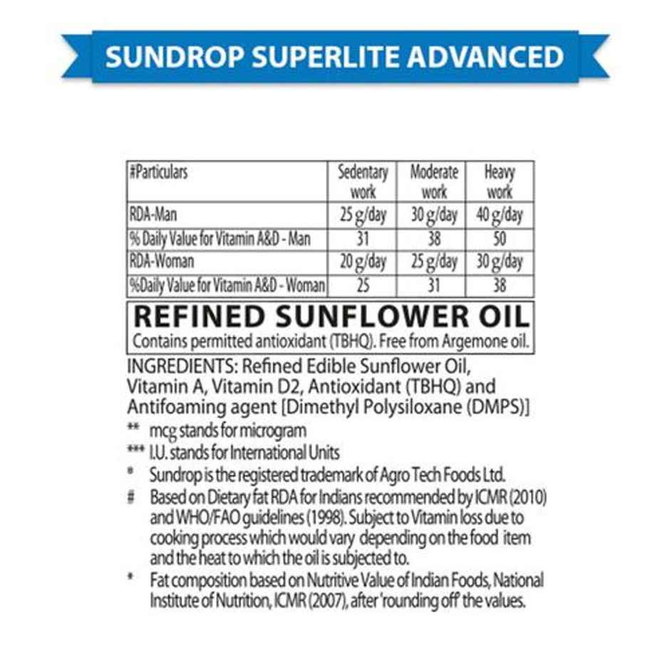Sundrop Superlite Advanced Sunflower Oil Super Saver Pack | Bottle