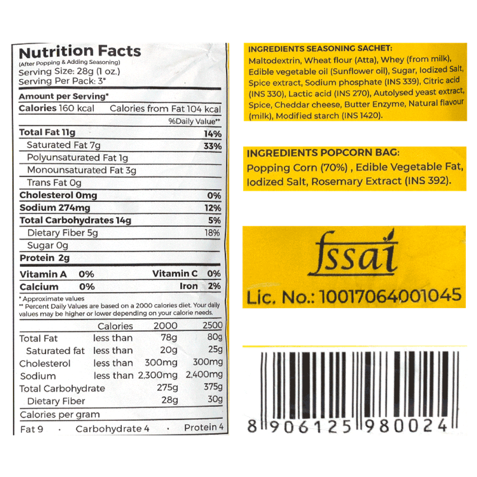 4700BC Microwave Popcorn Cheese Bag