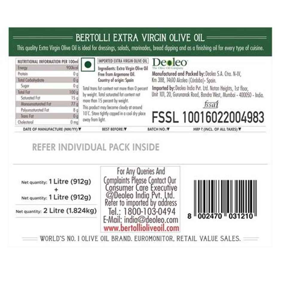 Bertolli Extra Virgin Olive Oil Bottle | Buy 1 Get 1