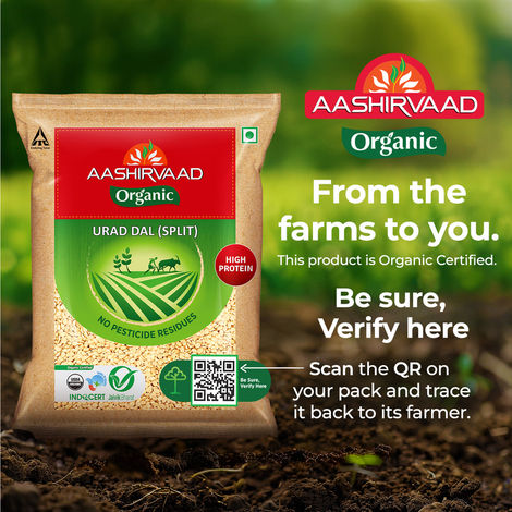Aashirvaad Organic Urad Dal (Split) | 100% Organic | Rich in Protein