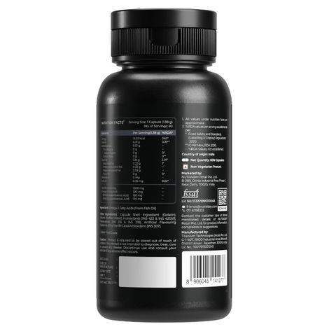 Nutrabay Wellness Omega 3 Fish Oil 1000Mg 60Capsules