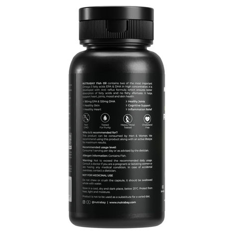 Nutrabay Wellness Omega 3 Fish Oil 1000Mg 60Capsules