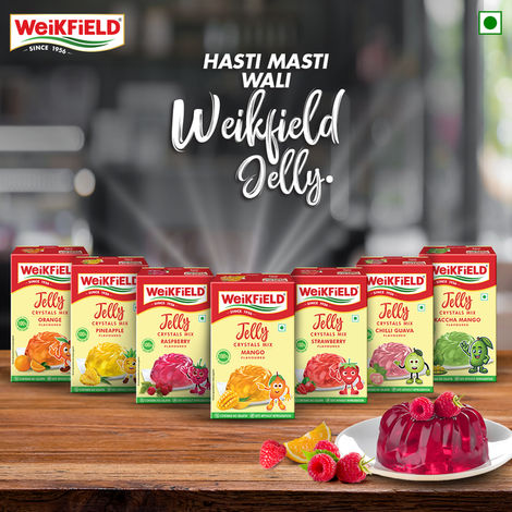 Weikfield Jelly Crystals Strawberry Flavour Carton(90gms), Weikfield Jelly Crystals Raspberry Flavour Carton(90gms) & Weikfield Jelly Crystals Mango Flavour Carton(90gms) Weikfield Jelly Crystals Delicious Orange Flavor Carton(90gms) Combo