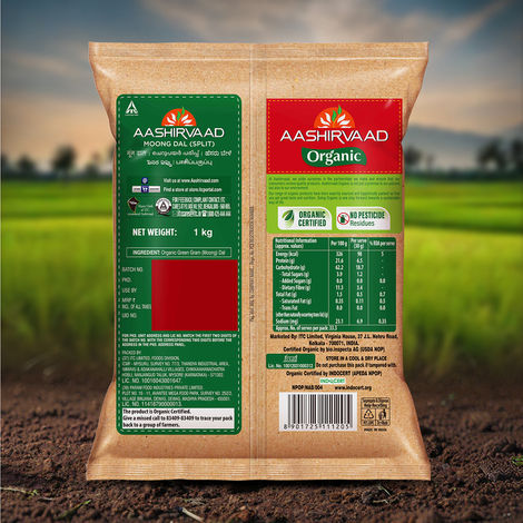 Aashirvaad Organic Moong Dal (Split) | 100% Organic Moong Dal Rich in Protein