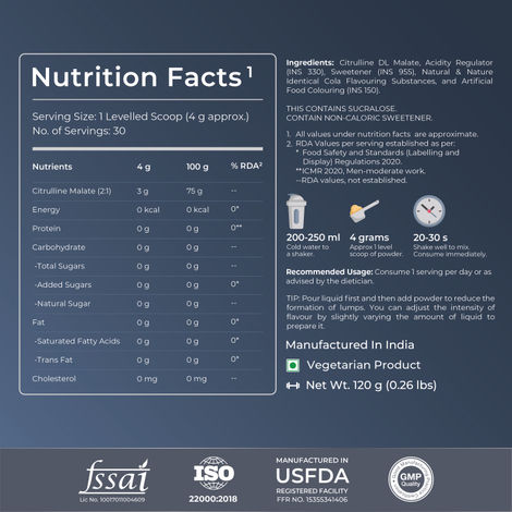 Nutrabay Gold Citrulline Malate Cola