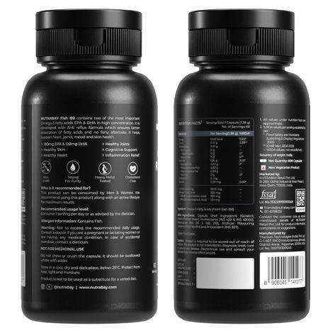 Nutrabay Wellness Omega 3 Fish Oil 1000Mg 60Capsules