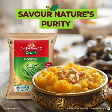 Aashirvaad Organic Moong Dal (Split) | 100% Organic Moong Dal Rich in Protein