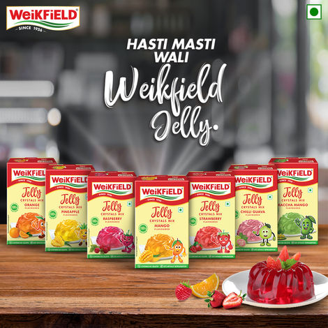 Weikfield Jelly Crystals Strawberry Flavour Carton