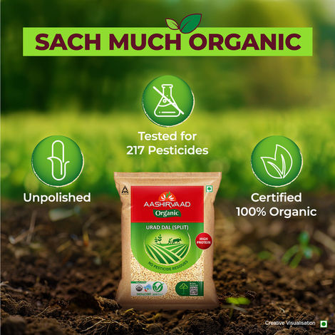 Aashirvaad Organic Urad Dal (Split) | 100% Organic | Rich in Protein