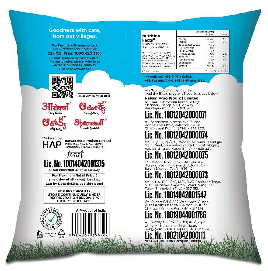 Arokya Toned Fresh Milk (Pouch) Combo