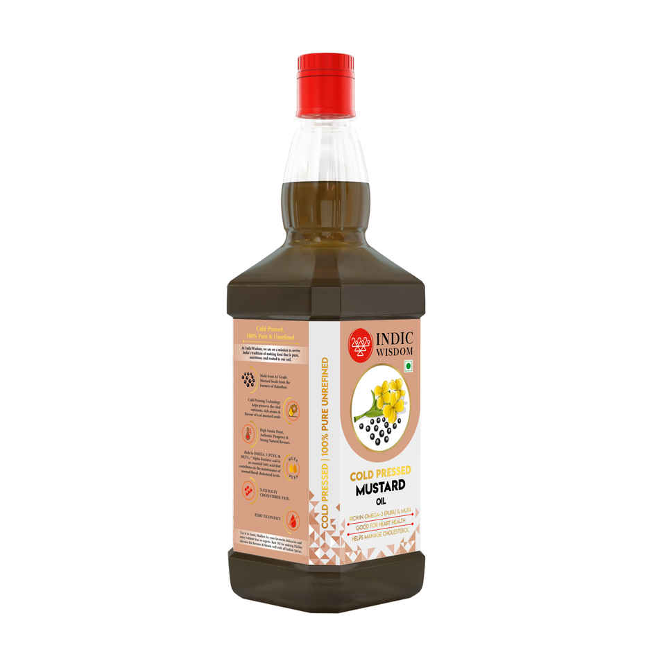 INDIC WISDOM Cold Pressed Mustard Oil | Pure & Unrefined Sarson Oil