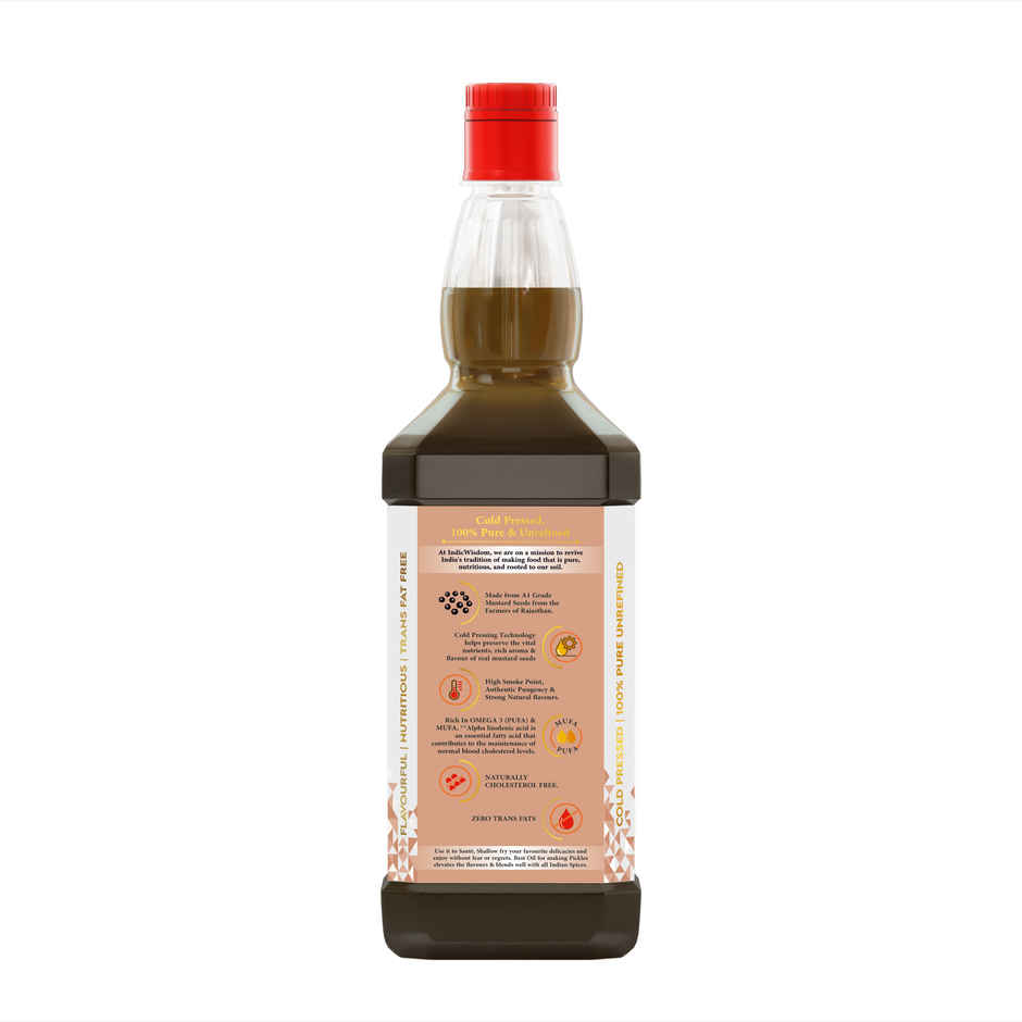 INDIC WISDOM Cold Pressed Mustard Oil | Pure & Unrefined Sarson Oil