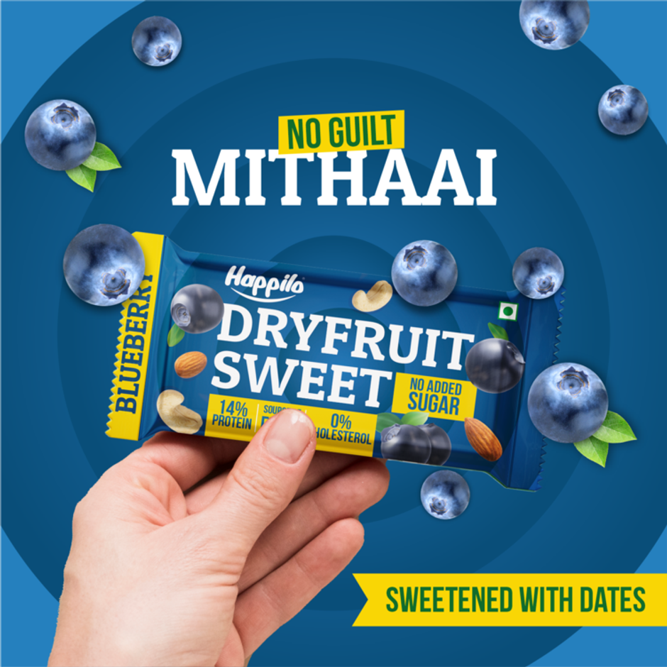 Happilo Premium Blueberries Healthy Dry Fruit Bar