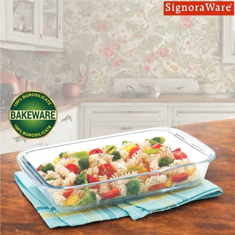 SignoraWare Bake 'N' Serve Rectangular Dish 1000 Ml | 1306 Clear