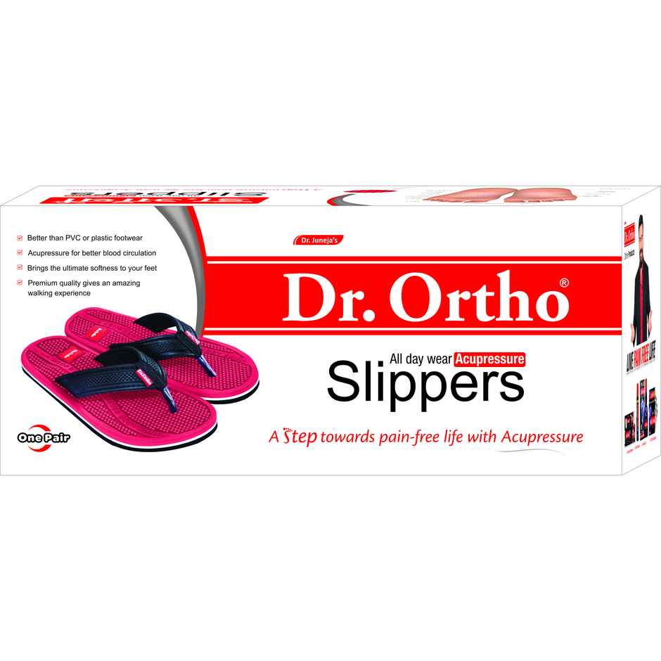 Dr. Ortho Acupressure Slippers | Red - UK 9