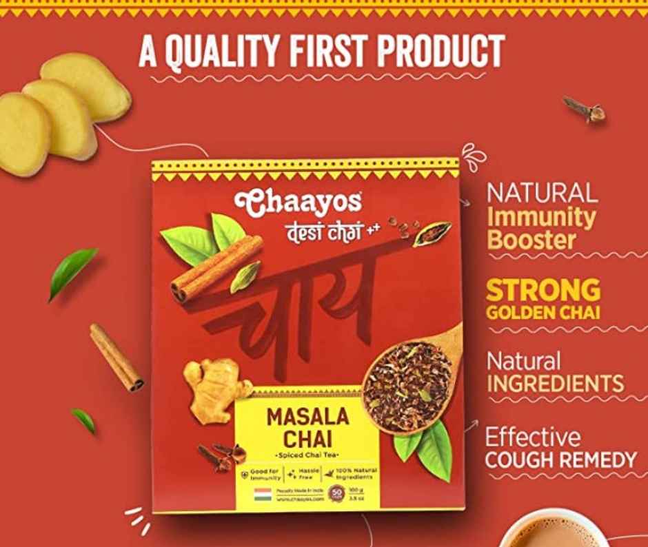 Chaayos Premium Chai Patti with Truly Natural Spices Masala Tea