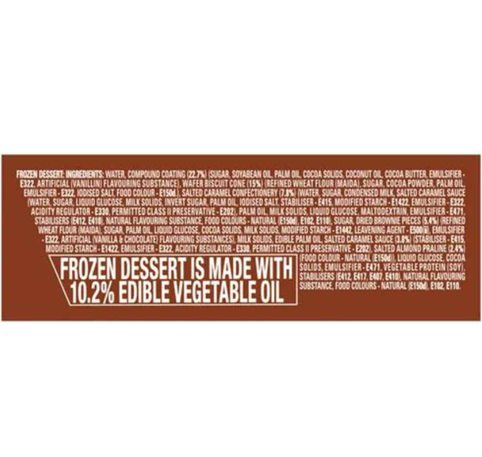 Kwality Wall's Cornetto Salted Caramel Brownie Ice Cream Cone