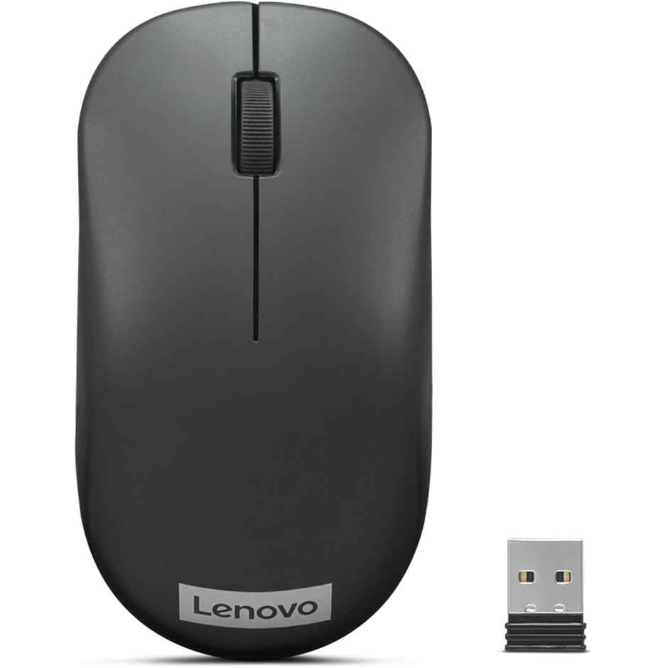 Lenovo 130 Wireless Compact Mouse, 1K DPI Optical sensor, 2.4GHz Wireless NanoUSB, 10m range, 3button(left,right,scroll) upto 3M left/right clicks, 10 month battery, Ambidextrous, Ergonomic GY51C12380
