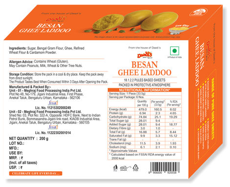 Daadi'S Besan Laddoo Pure Ghee