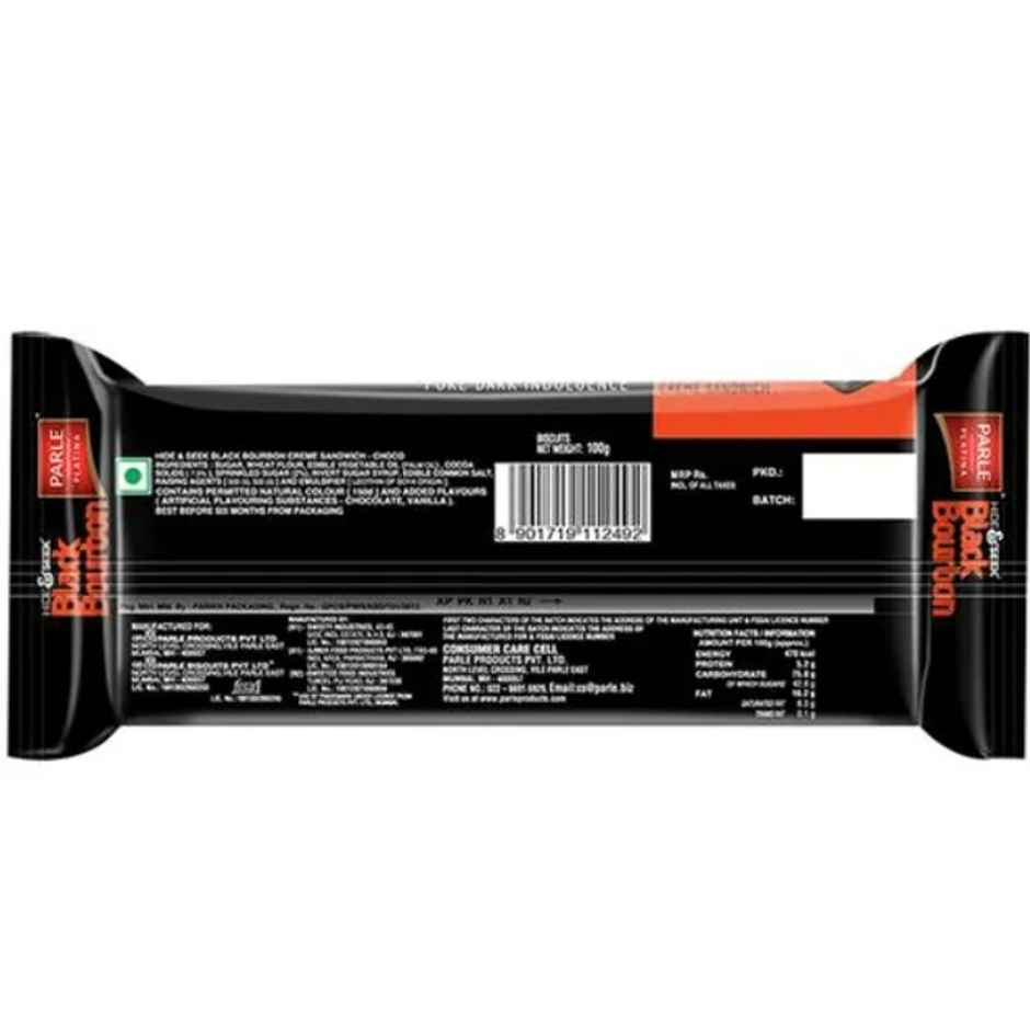 Parle Hide & Seek Black Bourbon Chocolate Cream Biscuits | Trans Fat-free Combo